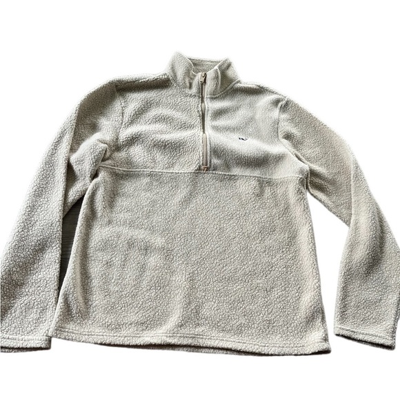 Vineyard Vines Other - Vineyard Vines Mens 1/4 Zip Cream Sherpa Pullover Sweatshirt Size Small
